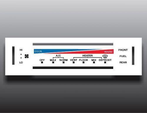 1980-1986 ford truck f-series dual fuel white heater control switch overlay hvac