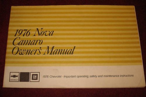 1976 chevrolet / camaro and nova owner&#039;s manual / nice original