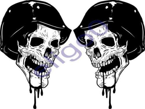 2x skull sticker motorcycle gas tank car bumper decal21