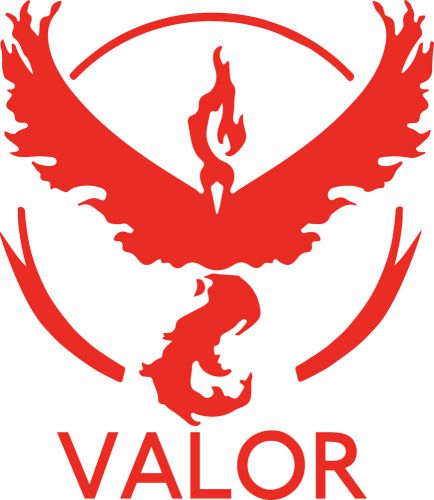 Pokemon go team valor decal red 3 size choices