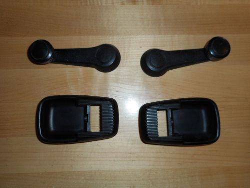 Pair of oem porsche 914 914-6 window winders cranks and door handle covers