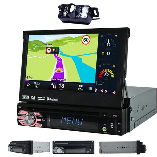 Single 1 din car dvd player 7&#034; touch screen gps navigation bt ipod sd/usb camera