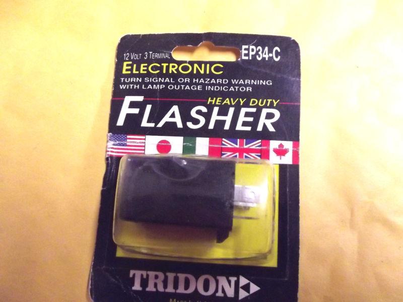(1) ep34-c tridon,12v,hduty 3 prong electronic flasher,usa made,new in box     