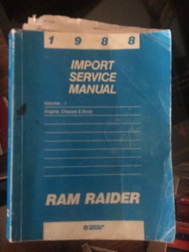 1988 dodge ram raider import service manual volume 1 engine chassis body