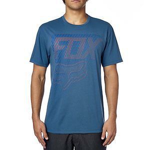 Fox racing fractured mens short sleeve premium t-shirt blue steel md