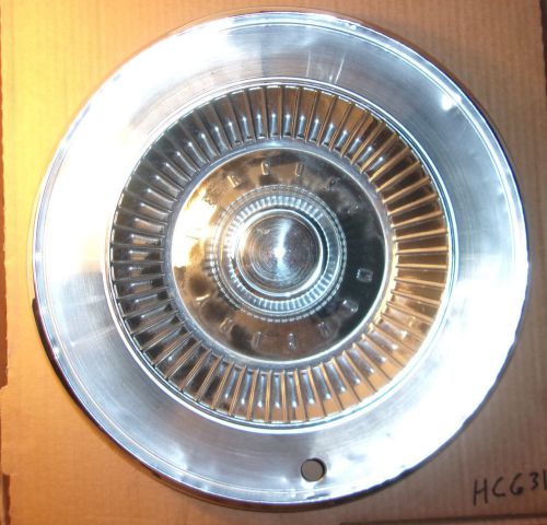 1964 mercury hub cap 14&#034; stainless  - hc631