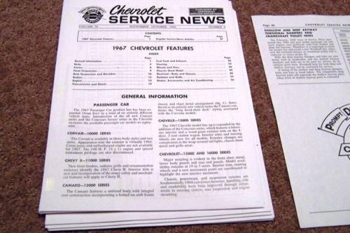 1967 chevy service news corvette impala ss 396 427 chevelle chevy ii