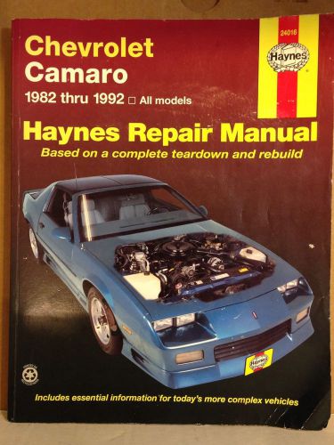 Haynes chevrolet camaro 1982 - 1992 manual