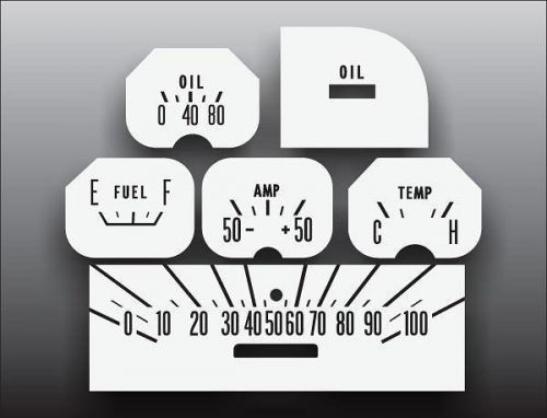1961-1968 dodge d-series round dash instrument cluster white face gauges