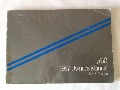 Volvo oem 760 series owners manual 1987