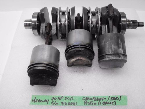 Mercury 70 hp crankshaft 7574a2  / rod / piston (1 broke)