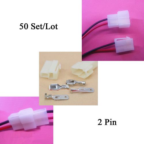 Car 50 set/lot 2p6.3 terminal automotive connectors female male wire sealed plug