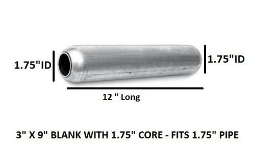 1.75&#034; universal straight blank glass pack muffler 12&#034; long