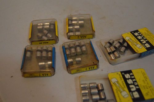 Glass buss fuse aga 6 packages 1,2, 5, &amp; 20 amp