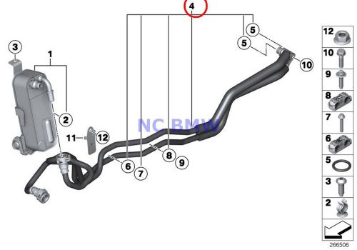 Bmw genuine heat exchanger transmission oil cooler line f30 f32 f33 f36 982