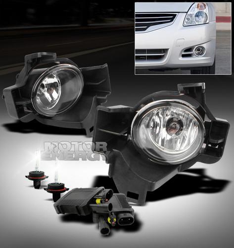 2010 2011 2012 nissan altima sedan 4dr bumper chrome fog lights+6000k hid+switch