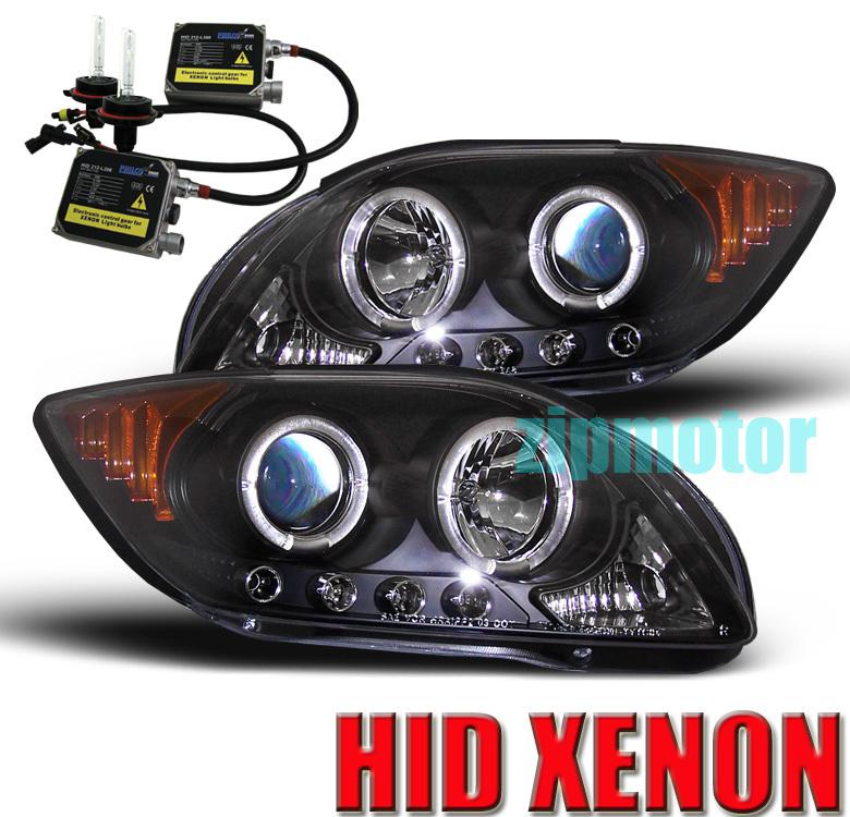 2005-2007 scion tc dual halo led projector headlights +hid 6000k jdm black 2006