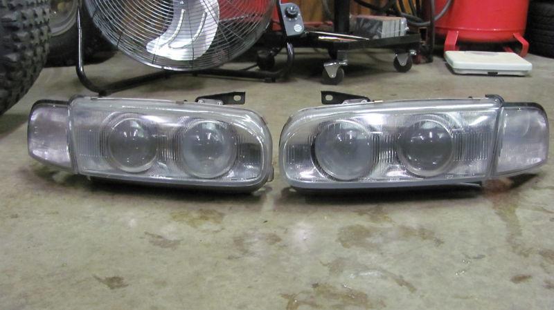 1993-1997 infiniti j30 headlights lamps pair + marker side oem usdm head lights