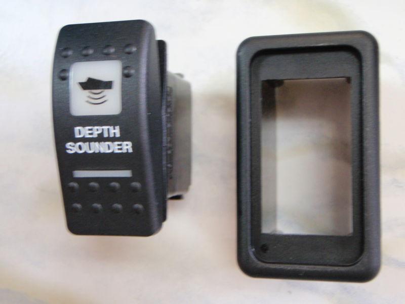 Depth sounder switch w vms panel v1d1 black carling contura ii 2 white lighted