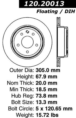 Centric 120.20013 rear brake rotor/disc-premium rotor-preferred