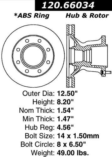 Centric 120.66034 front brake rotor/disc-premium rotor-preferred