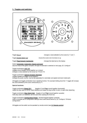 Operator instruction manual fits zander sr 940