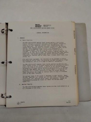 Bendix rdr-1100/in-2027a weather radar system maintenance manual-original