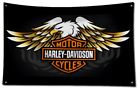 New harley davidson motorcycle w/ eagle 3 x 5 ft banner logo garage flag