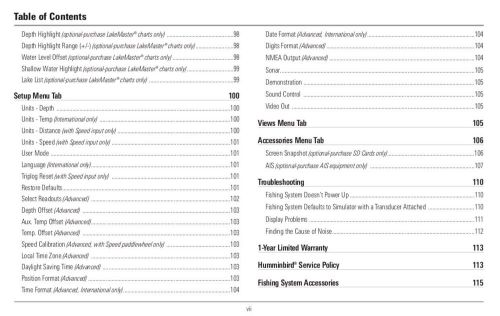 Humminbird 858c 898c 958c 998c si di gps fishfinder owner&#039;s manual