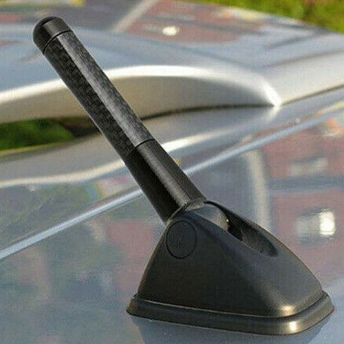 3inches car universal carbon antenna fiber radio am/fm antena black kit screws