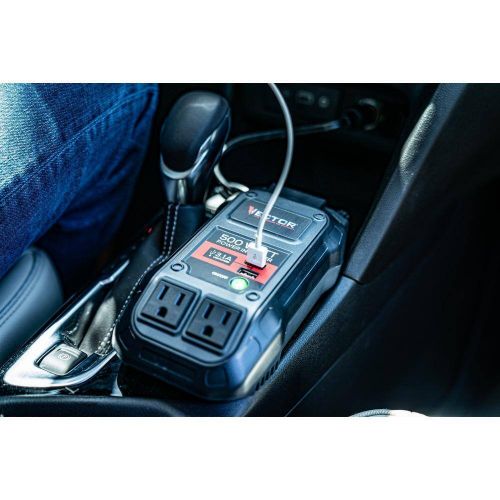 500-watt portable car power inverter with dual usb ports