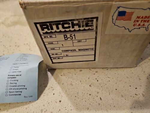 New open box ritchie b-51 navigation bracket mount black boat marine compass