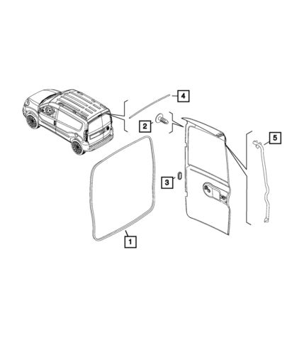 Genuine mopar cargo door opening - w/strip | mopar 68266478aa 68266478aa