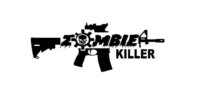 Zombie killer ar15 m4 gun decal sticker