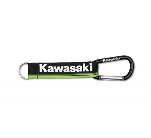 Kawasaki oem k068-8916-bkns kawasaki 3 green lines carabinier keychain