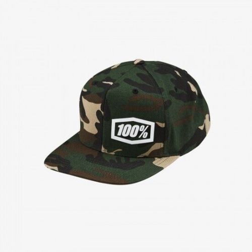 100% snapback camo hat new