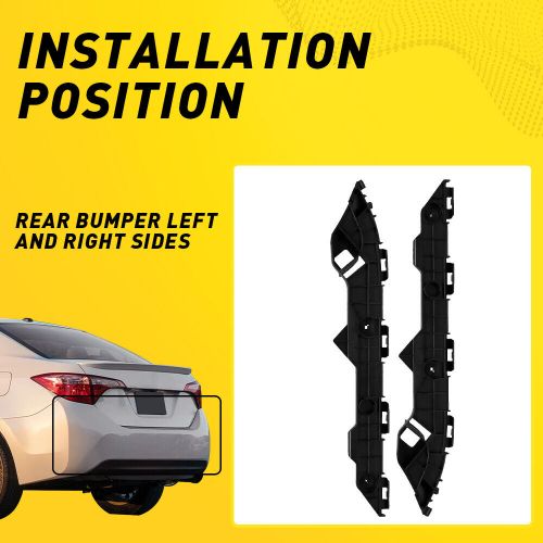 Bracket bumper for 2009-2013 toyota corolla set 2 of rear right left side