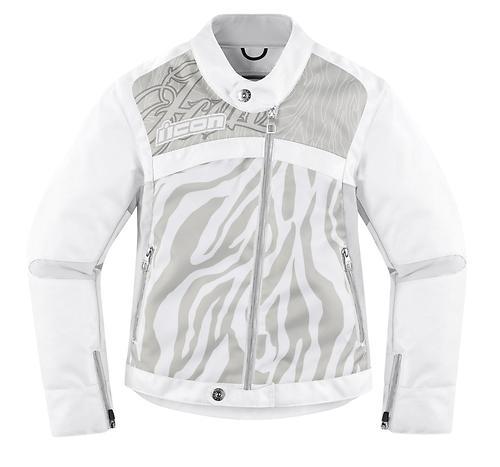 New icon hella-2 womens textile jacket, white, med/md