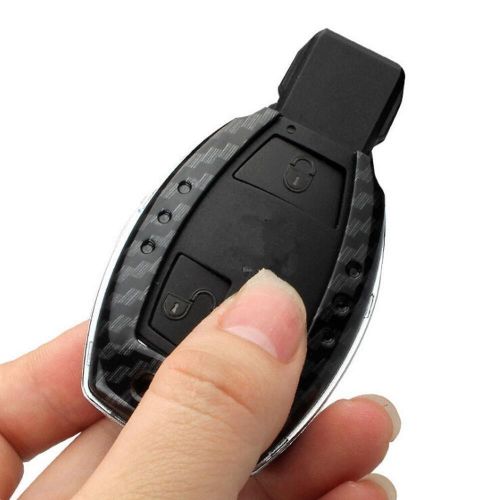 Carbon fiber car key fob case cover hook for mercedes benz c200l c180l glc260 s