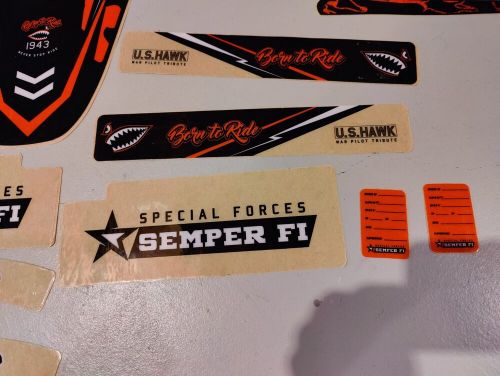 Indie performance atv. motocross us hawk graphic decal kit semper fi-red