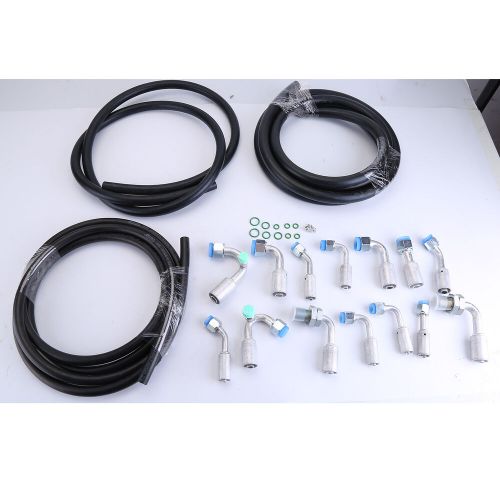 Universal a/c air conditioning ext length hoses &amp; fittings &amp; o-rings kit new usa