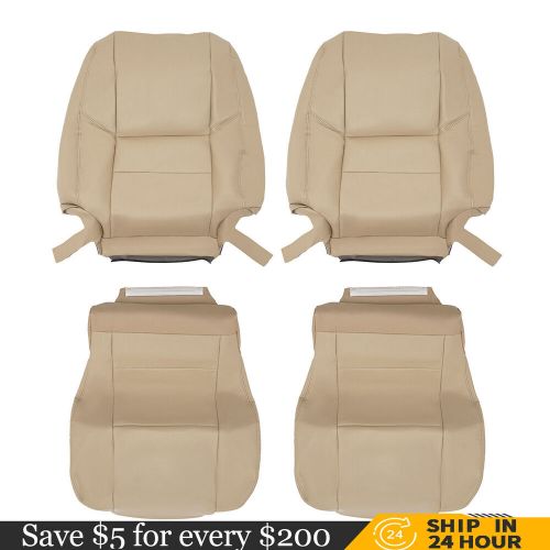 For 2000-2004 toyota tundra sequoia driver passenger leather seat cover tan/grey