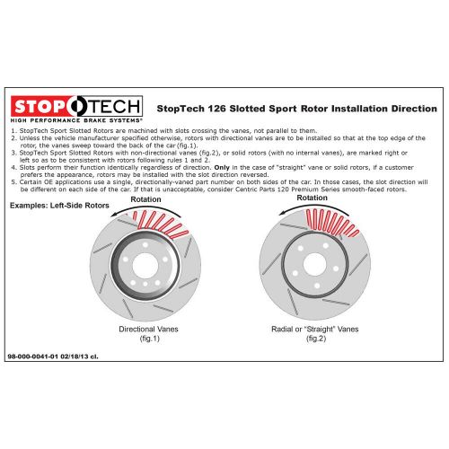 Stoptech 126.40061sr rear right brake disc rotor for 2004-08 tl / 03-11 element