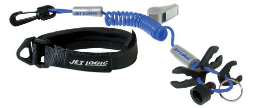 Jet logic airhead ultimate pwc kill switch/whistle lanyard tether blue/silver