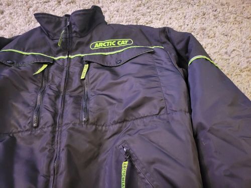 Vintage team arctic cat snowmobile 3 in 1 jacket racing mens large coat zip out