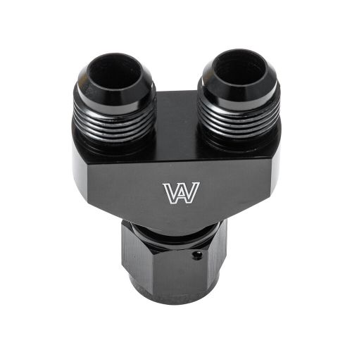 Y-block adapter fittings -6an female to parallel exit dual -6 an male aluminum