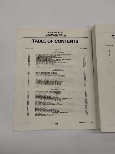 Piper pa-46-310/350p malibu airplane parts catalog part no. 761-782-copy