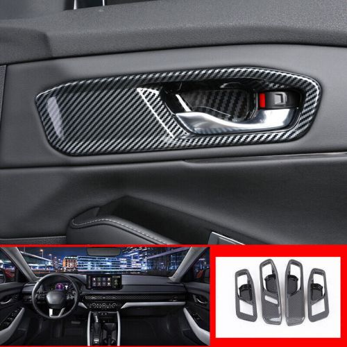 For honda accord 11th 2023-2024 carbon fiber inner door handle cover trim 4pcs