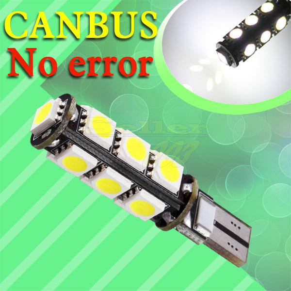 T10 13 smd 5050 pure white canbus error free interior car w5w 13 led light bulb