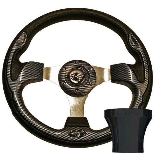 Club car  golf cart part steering wheel combo adapter black ds carbon rally